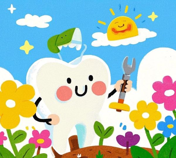种植牙卡通带表情的图片